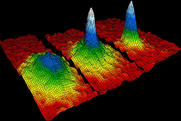 Imagem do Condensado de Bose-Einstein com fundo preto